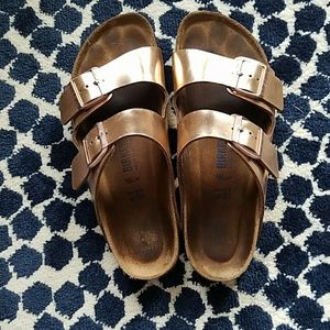 Birkenstocks rose gold